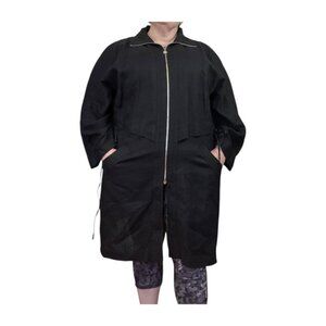 Shepard’s Linen Clothing‎ Black Linen Lagenlook Jacket Trench Coat Womens XXL